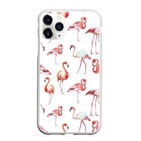 Чехол для iPhone 11 Pro матовый с принтом Узор из фламинго в Екатеринбурге, Силикон |  | животные | мозаика | птицы | узор | фауна | фламинго