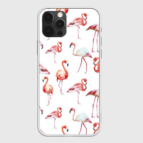 Чехол для iPhone 12 Pro Max с принтом Узор из фламинго в Екатеринбурге, Силикон |  | Тематика изображения на принте: животные | мозаика | птицы | узор | фауна | фламинго