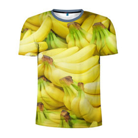Мужская футболка 3D спортивная с принтом бананы в Екатеринбурге, 100% полиэстер с улучшенными характеристиками | приталенный силуэт, круглая горловина, широкие плечи, сужается к линии бедра | 