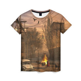 Женская футболка 3D с принтом Stalker в Екатеринбурге, 100% полиэфир ( синтетическое хлопкоподобное полотно) | прямой крой, круглый вырез горловины, длина до линии бедер | сталкер