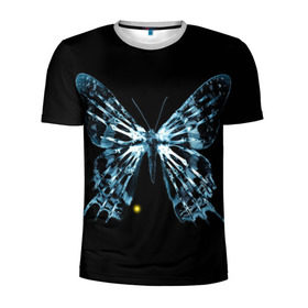 Мужская футболка 3D спортивная с принтом За Гранью в Екатеринбурге, 100% полиэстер с улучшенными характеристиками | приталенный силуэт, круглая горловина, широкие плечи, сужается к линии бедра | Тематика изображения на принте: бабочка | грань | за гранью | кости | рентген