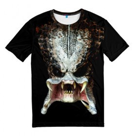 Мужская футболка 3D с принтом Хищник в Екатеринбурге, 100% полиэфир | прямой крой, круглый вырез горловины, длина до линии бедер | predator | инопланетянин | кино | нежить | о.м.с.к. | охотник | хищник