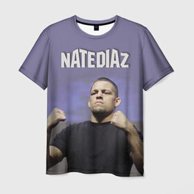 Мужская футболка 3D с принтом Nate Diaz в Екатеринбурге, 100% полиэфир | прямой крой, круглый вырез горловины, длина до линии бедер | Тематика изображения на принте: mma | диас | нейт