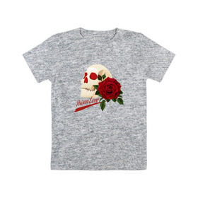 Детская футболка хлопок с принтом Poison Love в Екатеринбурге, 100% хлопок | круглый вырез горловины, полуприлегающий силуэт, длина до линии бедер | death | готика | готичная | любовь | роза | череп | эмо | яд