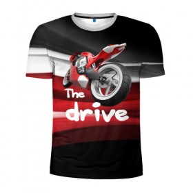 Мужская футболка 3D спортивная с принтом The drive в Екатеринбурге, 100% полиэстер с улучшенными характеристиками | приталенный силуэт, круглая горловина, широкие плечи, сужается к линии бедра | гонка | драйв | мото | мотогонки | мотоспорт | мотоцикл | скорость