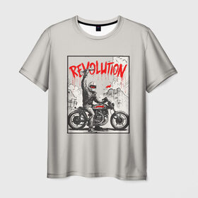 Мужская футболка 3D с принтом Revolution в Екатеринбурге, 100% полиэфир | прямой крой, круглый вырез горловины, длина до линии бедер | 