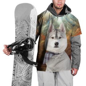 Накидка на куртку 3D с принтом Хаски в Екатеринбурге, 100% полиэстер |  | маламут | песик | собака | собаки | собачка | хаски