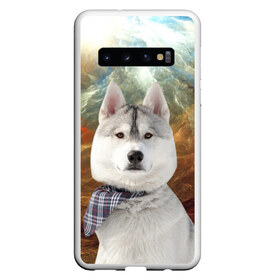Чехол для Samsung Galaxy S10 с принтом Хаски в Екатеринбурге, Силикон | Область печати: задняя сторона чехла, без боковых панелей | маламут | песик | собака | собаки | собачка | хаски