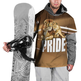 Накидка на куртку 3D с принтом Pride в Екатеринбурге, 100% полиэстер |  | lion | голова животного | кот | кошка | лев | хищник | царь | цвет