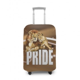 Чехол для чемодана 3D с принтом Pride в Екатеринбурге, 86% полиэфир, 14% спандекс | двустороннее нанесение принта, прорези для ручек и колес | lion | голова животного | кот | кошка | лев | хищник | царь | цвет