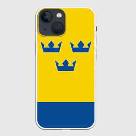 Чехол для iPhone 13 mini с принтом Сборная Швеции по Хоккею в Екатеринбурге,  |  | sweden | world cup hockey | виктор хедман | вратарь | защитник | клюшка | кубок мира | нападающий | сборная канады | хоккей | хоккейная форма | швеция | эрик карлссон
