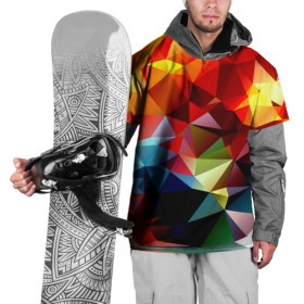 Накидка на куртку 3D с принтом Polygon в Екатеринбурге, 100% полиэстер |  | геометрия | полигоны | разноцветный | яркий