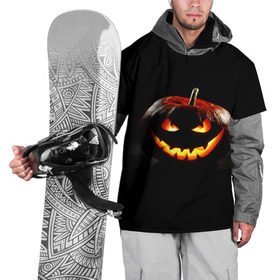 Накидка на куртку 3D с принтом Хитрая тыква в Екатеринбурге, 100% полиэстер |  | halloween | в идеи подарков в хеллоуин | тыквы | хеллоиун | хэллоуин | хэлоуин