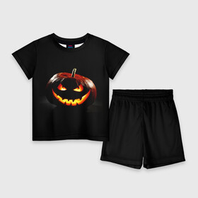 Детский костюм с шортами 3D с принтом Хитрая тыква в Екатеринбурге,  |  | halloween | в идеи подарков в хеллоуин | тыквы | хеллоиун | хэллоуин | хэлоуин
