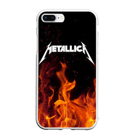 Чехол для iPhone 7Plus/8 Plus матовый с принтом Metallica fire в Екатеринбурге, Силикон | Область печати: задняя сторона чехла, без боковых панелей | металлика