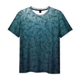 Мужская футболка 3D с принтом Акулы-молоты в Екатеринбурге, 100% полиэфир | прямой крой, круглый вырез горловины, длина до линии бедер | камуфляж | море | океан | рыба
