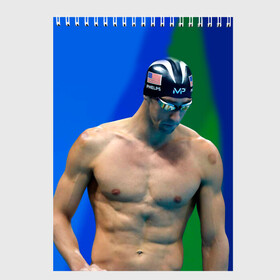 Скетчбук с принтом Michael Phelps в Екатеринбурге, 100% бумага
 | 48 листов, плотность листов — 100 г/м2, плотность картонной обложки — 250 г/м2. Листы скреплены сверху удобной пружинной спиралью | бассейн | пловец | чемпион. фелепс