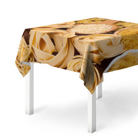 Скатерть 3D с принтом Макарошки в Екатеринбурге, 100% полиэстер (ткань не мнется и не растягивается) | Размер: 150*150 см | еда | макароны | текстуры | узоры