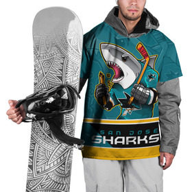 Накидка на куртку 3D с принтом San Jose Sharks в Екатеринбурге, 100% полиэстер |  | Тематика изображения на принте: nhl | san jose sharks | sharks | stanley cup | кубок стенли | кубок стэнли | нхл | сан хосе | сан хосе шаркс | хоккей | хоккейный клуб | шаркс