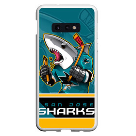 Чехол для Samsung S10E с принтом San Jose Sharks в Екатеринбурге, Силикон | Область печати: задняя сторона чехла, без боковых панелей | Тематика изображения на принте: nhl | san jose sharks | sharks | stanley cup | кубок стенли | кубок стэнли | нхл | сан хосе | сан хосе шаркс | хоккей | хоккейный клуб | шаркс