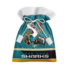Подарочный 3D мешок с принтом San Jose Sharks в Екатеринбурге, 100% полиэстер | Размер: 29*39 см | Тематика изображения на принте: nhl | san jose sharks | sharks | stanley cup | кубок стенли | кубок стэнли | нхл | сан хосе | сан хосе шаркс | хоккей | хоккейный клуб | шаркс