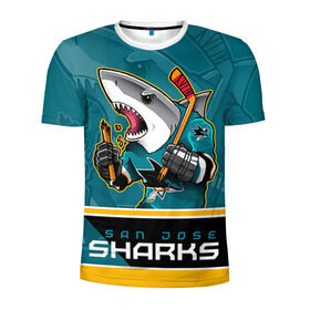 Мужская футболка 3D спортивная с принтом San Jose Sharks в Екатеринбурге, 100% полиэстер с улучшенными характеристиками | приталенный силуэт, круглая горловина, широкие плечи, сужается к линии бедра | nhl | san jose sharks | sharks | stanley cup | кубок стенли | кубок стэнли | нхл | сан хосе | сан хосе шаркс | хоккей | хоккейный клуб | шаркс