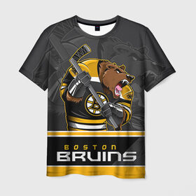 Мужская футболка 3D с принтом Boston Bruins в Екатеринбурге, 100% полиэфир | прямой крой, круглый вырез горловины, длина до линии бедер | boston bruins | nhl | stanley cup | бостон | бостон брюинз | брюинз | брюинс | кубок стенли | кубок стэнли | нхл | хоккей | хоккейный клуб | худобин