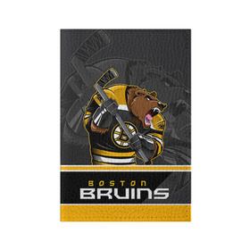 Обложка для паспорта матовая кожа с принтом Boston Bruins в Екатеринбурге, натуральная матовая кожа | размер 19,3 х 13,7 см; прозрачные пластиковые крепления | boston bruins | nhl | stanley cup | бостон | бостон брюинз | брюинз | брюинс | кубок стенли | кубок стэнли | нхл | хоккей | хоккейный клуб | худобин