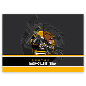 Поздравительная открытка с принтом Boston Bruins в Екатеринбурге, 100% бумага | плотность бумаги 280 г/м2, матовая, на обратной стороне линовка и место для марки
 | Тематика изображения на принте: boston bruins | nhl | stanley cup | бостон | бостон брюинз | брюинз | брюинс | кубок стенли | кубок стэнли | нхл | хоккей | хоккейный клуб | худобин