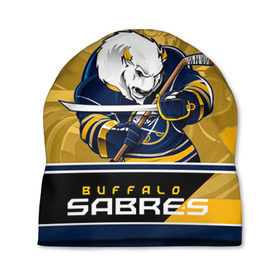 Шапка 3D с принтом Buffalo Sabres в Екатеринбурге, 100% полиэстер | универсальный размер, печать по всей поверхности изделия | buffalo sabres | nhl | stanley cup | баффало сейбрз | буффало | кубок стенли | кубок стэнли | куликов | нхл | хоккей | хоккейный клуб