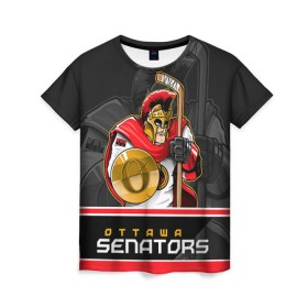 Женская футболка 3D с принтом Ottawa Senators в Екатеринбурге, 100% полиэфир ( синтетическое хлопкоподобное полотно) | прямой крой, круглый вырез горловины, длина до линии бедер | nhl | ottawa senators | stanley cup | кубок стенли | кубок стэнли | нхл | оттава сенаторз | сенаторс | хоккей | хоккейный клуб