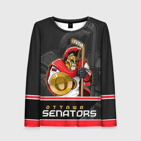 Женский лонгслив 3D с принтом Ottawa Senators в Екатеринбурге, 100% полиэстер | длинные рукава, круглый вырез горловины, полуприлегающий силуэт | nhl | ottawa senators | stanley cup | кубок стенли | кубок стэнли | нхл | оттава сенаторз | сенаторс | хоккей | хоккейный клуб