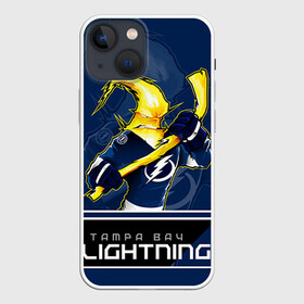 Чехол для iPhone 13 mini с принтом Bay Lightning в Екатеринбурге,  |  | Тематика изображения на принте: nhl | stanley cup | tampa bay lightning | ампа бэй лайтнинг | василевский | кубок стенли | кубок стэнли | кучеров | наместников | нестеров | нхл | тампа бэй | хоккей | хоккейный клуб