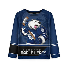 Детский лонгслив 3D с принтом Toronto Maple Leafs в Екатеринбурге, 100% полиэстер | длинные рукава, круглый вырез горловины, полуприлегающий силуэт
 | Тематика изображения на принте: nhl | stanley cup | toronto maple leafs | валиев | кубок стенли | кубок стэнли | мэпл лифс | нхл | сошников | торонто | торонто мейпл лифс | хоккей | хоккейный клуб