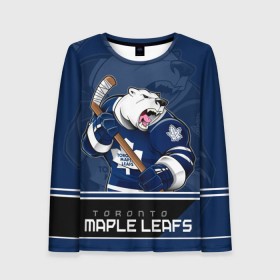 Женский лонгслив 3D с принтом Toronto Maple Leafs в Екатеринбурге, 100% полиэстер | длинные рукава, круглый вырез горловины, полуприлегающий силуэт | nhl | stanley cup | toronto maple leafs | валиев | кубок стенли | кубок стэнли | мэпл лифс | нхл | сошников | торонто | торонто мейпл лифс | хоккей | хоккейный клуб