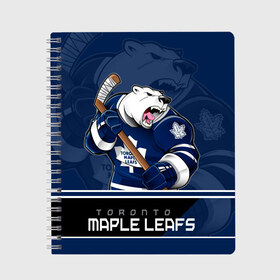 Тетрадь с принтом Toronto Maple Leafs в Екатеринбурге, 100% бумага | 48 листов, плотность листов — 60 г/м2, плотность картонной обложки — 250 г/м2. Листы скреплены сбоку удобной пружинной спиралью. Уголки страниц и обложки скругленные. Цвет линий — светло-серый
 | Тематика изображения на принте: nhl | stanley cup | toronto maple leafs | валиев | кубок стенли | кубок стэнли | мэпл лифс | нхл | сошников | торонто | торонто мейпл лифс | хоккей | хоккейный клуб