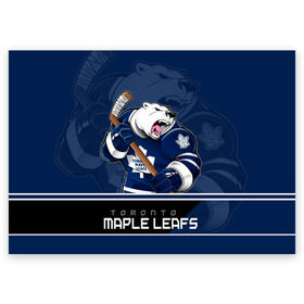 Поздравительная открытка с принтом Toronto Maple Leafs в Екатеринбурге, 100% бумага | плотность бумаги 280 г/м2, матовая, на обратной стороне линовка и место для марки
 | nhl | stanley cup | toronto maple leafs | валиев | кубок стенли | кубок стэнли | мэпл лифс | нхл | сошников | торонто | торонто мейпл лифс | хоккей | хоккейный клуб