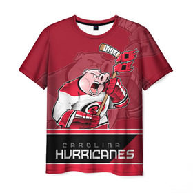 Мужская футболка 3D с принтом Carolina Hurricanes в Екатеринбурге, 100% полиэфир | прямой крой, круглый вырез горловины, длина до линии бедер | carolina hurricanes | nhl | stanley cup | каролина | каролина харрикейнз | кубок стенли | кубок стэнли | нхл | хоккей | хоккейный клуб | хурикэйнс