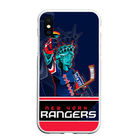 Чехол для iPhone XS Max матовый с принтом New York Rangers в Екатеринбурге, Силикон | Область печати: задняя сторона чехла, без боковых панелей | new york rangers | nhl | stanley cup | кубок стенли | кубок стэнли | нхл | нью йорк рейнджерс | нью йорк рейнджеры | рейнджеры | хоккей | хоккейный клуб