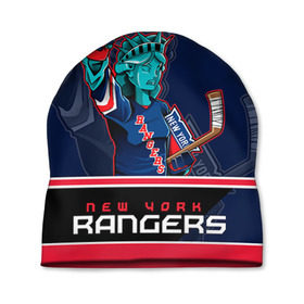 Шапка 3D с принтом New York Rangers в Екатеринбурге, 100% полиэстер | универсальный размер, печать по всей поверхности изделия | new york rangers | nhl | stanley cup | кубок стенли | кубок стэнли | нхл | нью йорк рейнджерс | нью йорк рейнджеры | рейнджеры | хоккей | хоккейный клуб