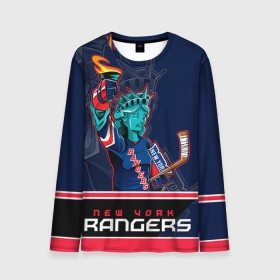 Мужской лонгслив 3D с принтом New York Rangers в Екатеринбурге, 100% полиэстер | длинные рукава, круглый вырез горловины, полуприлегающий силуэт | Тематика изображения на принте: new york rangers | nhl | stanley cup | кубок стенли | кубок стэнли | нхл | нью йорк рейнджерс | нью йорк рейнджеры | рейнджеры | хоккей | хоккейный клуб