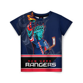 Детская футболка 3D с принтом New York Rangers в Екатеринбурге, 100% гипоаллергенный полиэфир | прямой крой, круглый вырез горловины, длина до линии бедер, чуть спущенное плечо, ткань немного тянется | new york rangers | nhl | stanley cup | кубок стенли | кубок стэнли | нхл | нью йорк рейнджерс | нью йорк рейнджеры | рейнджеры | хоккей | хоккейный клуб
