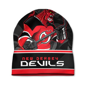 Шапка 3D с принтом New Jersey Devils в Екатеринбурге, 100% полиэстер | универсальный размер, печать по всей поверхности изделия | new jersey devils | nhl | stanley cup | дъяволы нью джерси | калинин | кубок стенли | кубок стэнли | нхл | нью джерси девилз | хоккей | хоккейный клуб