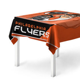 Скатерть 3D с принтом Philadelphia Flyers в Екатеринбурге, 100% полиэстер (ткань не мнется и не растягивается) | Размер: 150*150 см | nhl | philadelphia flyers | stanley cup | кубок стенли | кубок стэнли | нхл | филадельфия | филадельфия флайерз | флаерс | хоккей | хоккейный клуб