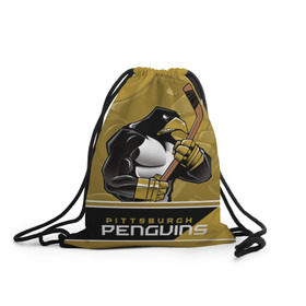 Рюкзак-мешок 3D с принтом Pittsburgh Penguins в Екатеринбурге, 100% полиэстер | плотность ткани — 200 г/м2, размер — 35 х 45 см; лямки — толстые шнурки, застежка на шнуровке, без карманов и подкладки | nhl | pittsburgh penguins | stanley cup | кросби | кубок стенли | кубок стэнли | малкин | нхл | пингвинс | питтсбург пингвинз | сидни кросби | хоккей | хоккейный клуб