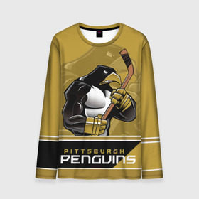 Мужской лонгслив 3D с принтом Pittsburgh Penguins в Екатеринбурге, 100% полиэстер | длинные рукава, круглый вырез горловины, полуприлегающий силуэт | Тематика изображения на принте: nhl | pittsburgh penguins | stanley cup | кросби | кубок стенли | кубок стэнли | малкин | нхл | пингвинс | питтсбург пингвинз | сидни кросби | хоккей | хоккейный клуб