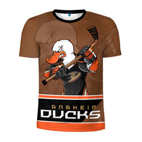 Мужская футболка 3D спортивная с принтом Anaheim Ducks в Екатеринбурге, 100% полиэстер с улучшенными характеристиками | приталенный силуэт, круглая горловина, широкие плечи, сужается к линии бедра | anaheim ducks | nhl | stanley cup | кубок стенли | кубок стэнли | нхл | хоккей | хоккейный клуб