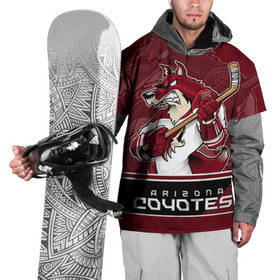 Накидка на куртку 3D с принтом Arizona Coyotes в Екатеринбурге, 100% полиэстер |  | arizona coyotes | nhl | stanley cup | аризона койотис | аризона койоты | кубок стенли | кубок стэнли | нхл | хоккей | хоккейный клуб
