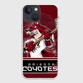 Чехол для iPhone 13 mini с принтом Arizona Coyotes в Екатеринбурге,  |  | arizona coyotes | nhl | stanley cup | аризона койотис | аризона койоты | кубок стенли | кубок стэнли | нхл | хоккей | хоккейный клуб