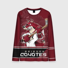 Мужской лонгслив 3D с принтом Arizona Coyotes в Екатеринбурге, 100% полиэстер | длинные рукава, круглый вырез горловины, полуприлегающий силуэт | arizona coyotes | nhl | stanley cup | аризона койотис | аризона койоты | кубок стенли | кубок стэнли | нхл | хоккей | хоккейный клуб